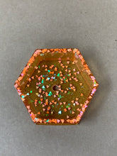 Load image into Gallery viewer, Orange Hexagonal Tiny Pot with Chunky Triangle Glitter
