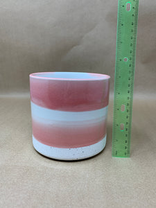 Rose & White Swirl Ceramic Pot