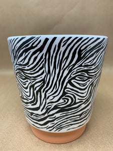 Zebra/Woodgrain Pot