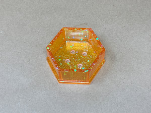 Orange Hexagonal Tiny Pot