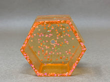 Load image into Gallery viewer, Orange Hexagonal Tiny Pot with Chunky Triangle Glitter
