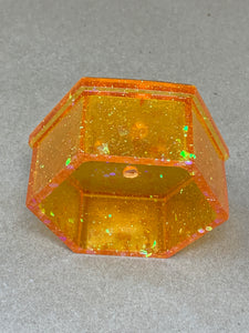 Orange Hexagonal Tiny Pot