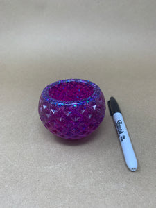 Pinkish-Purple Pot with Purple and Blue Glitter