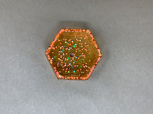 Load image into Gallery viewer, Orange Hexagonal Tiny Pot with Chunky Triangle Glitter
