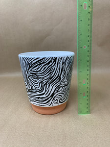 Zebra/Woodgrain Pot