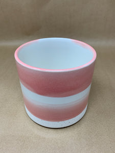 Rose & White Swirl Ceramic Pot