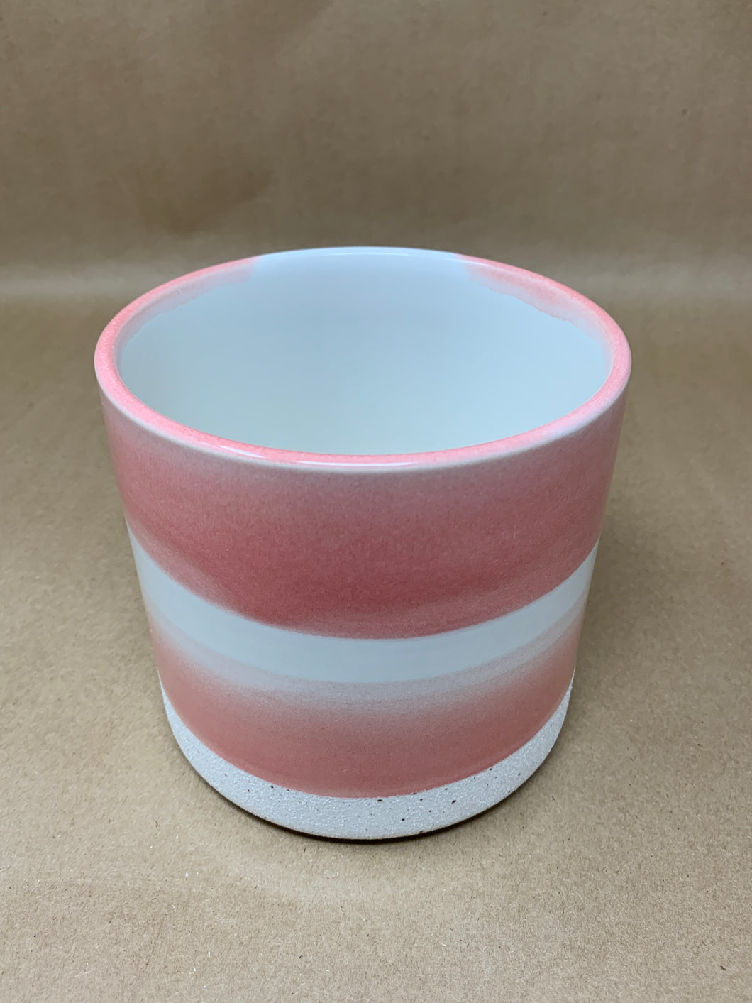 Rose & White Swirl Ceramic Pot