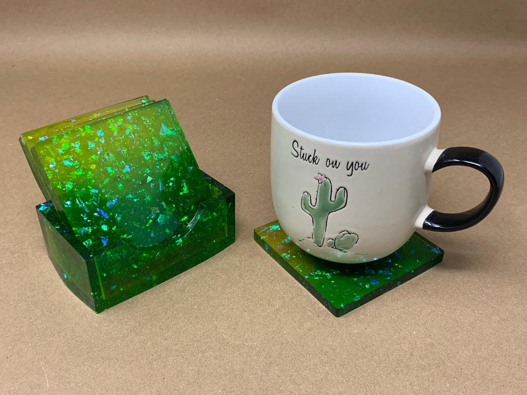 Green Gradient Coaster Set