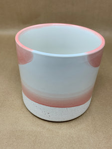 Rose & White Swirl Ceramic Pot