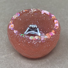 Load image into Gallery viewer, Coral Ring Dish with Chunky Hearts &amp; Stars Glitter
