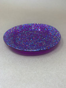 Decorative Plate - Purple Glitter