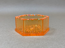 Load image into Gallery viewer, Orange Hexagonal Tiny Pot with Chunky Triangle Glitter
