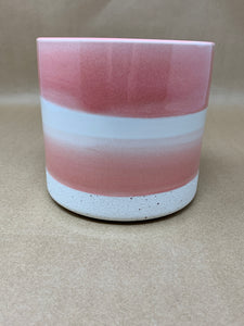 Rose & White Swirl Ceramic Pot