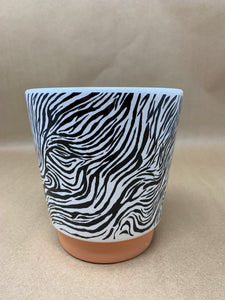 Zebra/Woodgrain Pot